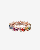 Suzanne Kalan Frenzy Rainbow Sapphire Eternity Band in 18k rose gold