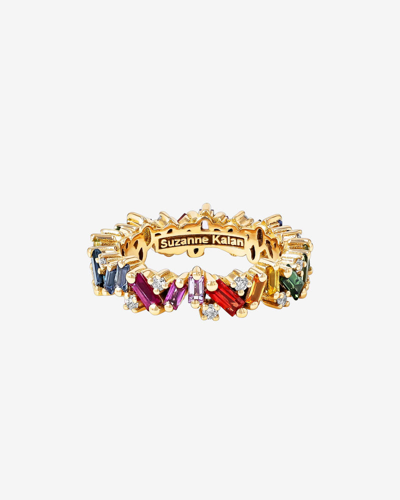 Suzanne Kalan Frenzy Rainbow Sapphire Eternity Band in 18k yellow gold