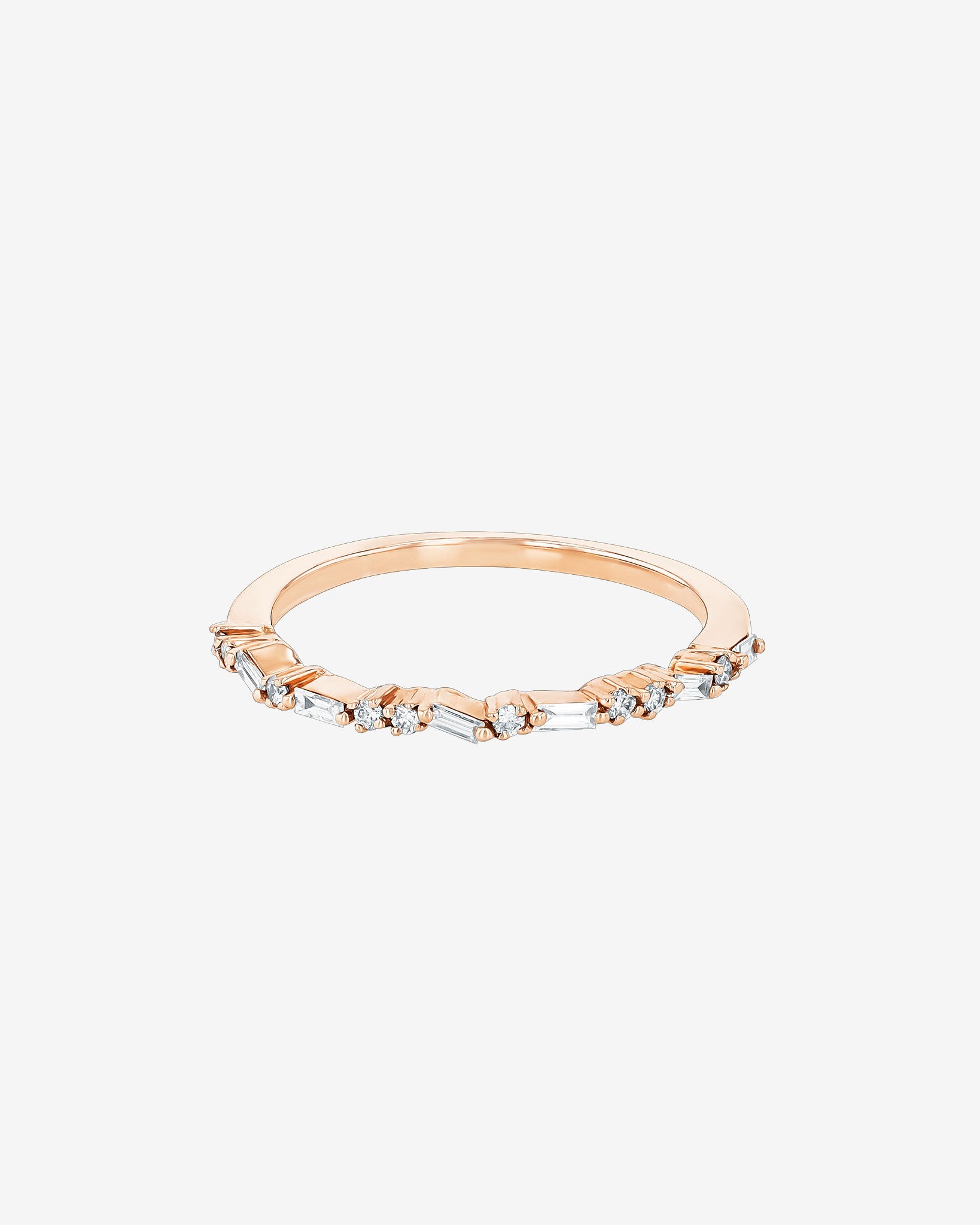 Suzanne Kalan Classic Diamond Thin Mix Half Band in 18k rose gold