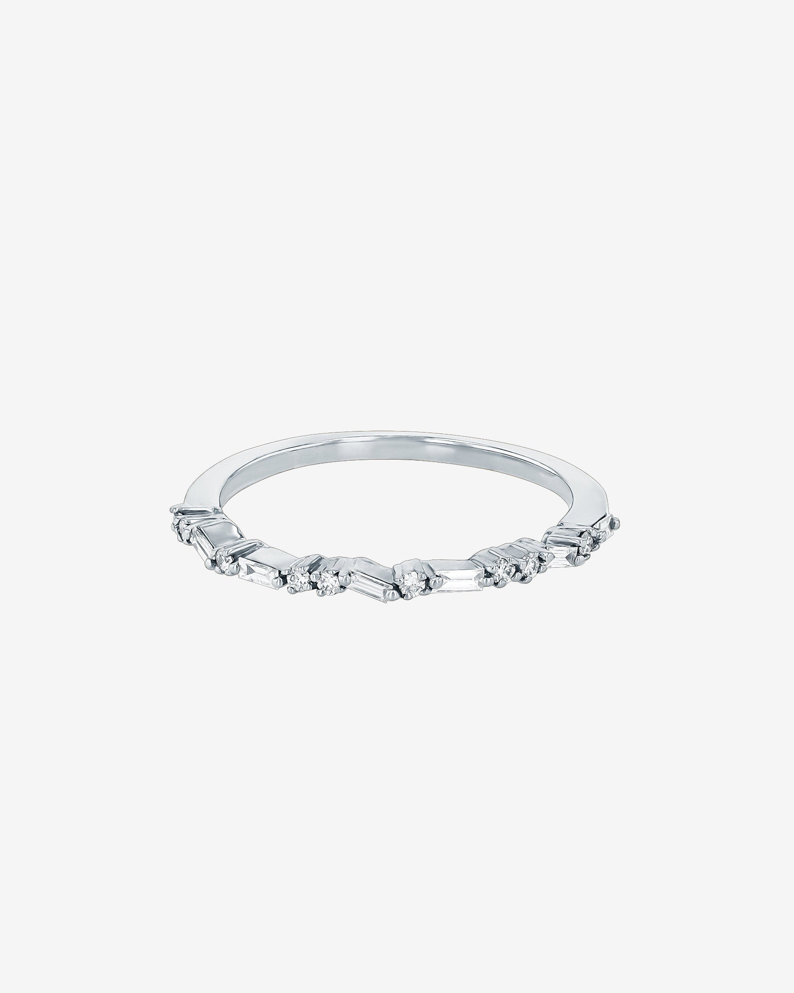 Suzanne Kalan Classic Diamond Thin Mix Half Band in 18k white gold