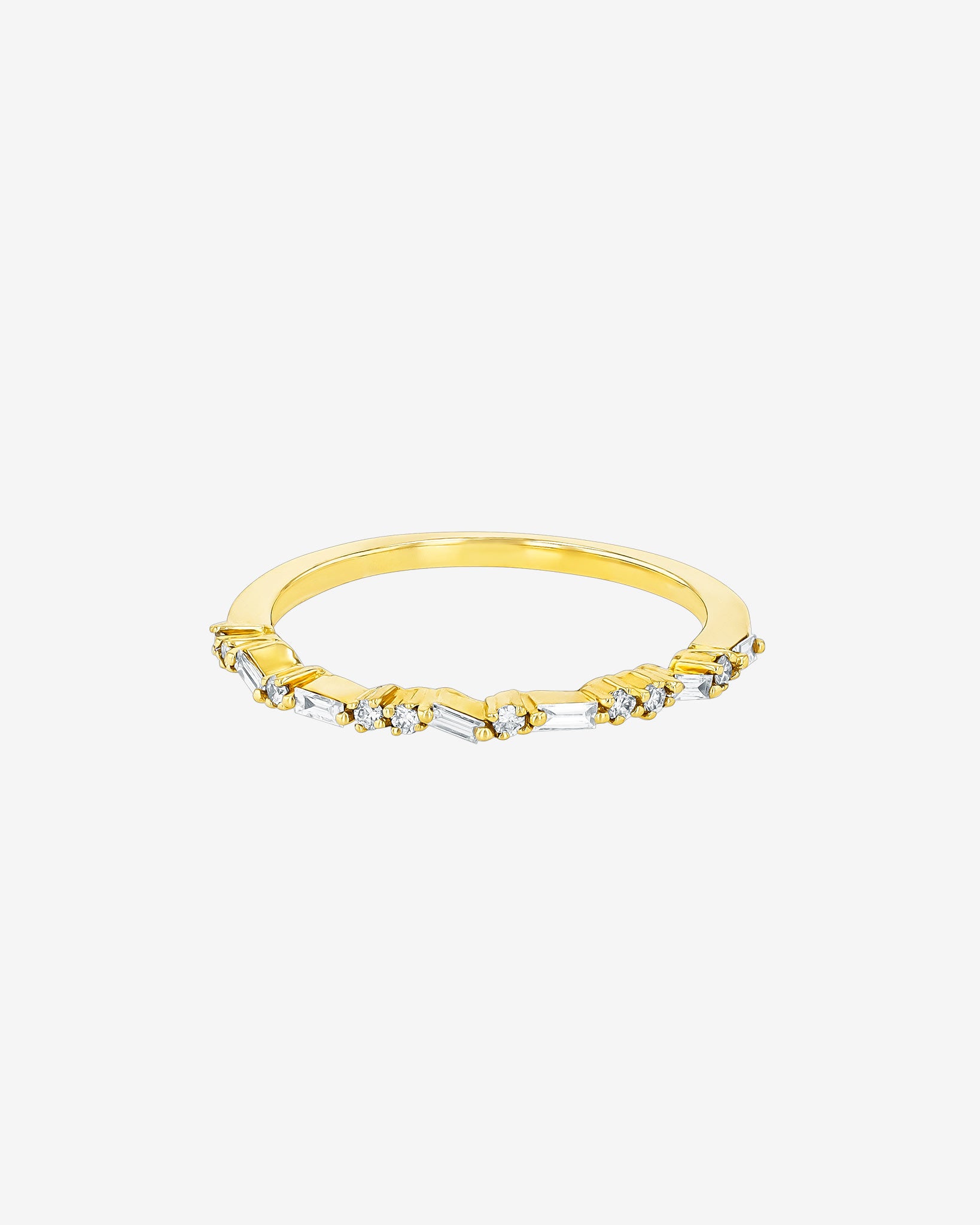 Suzanne Kalan Classic Diamond Thin Mix Half Band in 18k yellow gold