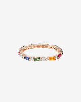 Suzanne Kalan Thin Mix Rainbow Sapphire Eternity Band in 18k rose gold