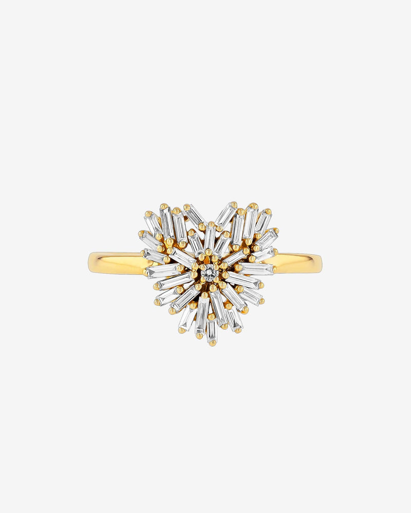 Suzanne Kalan Classic Diamond Small Heart Ring in 18k yellow gold