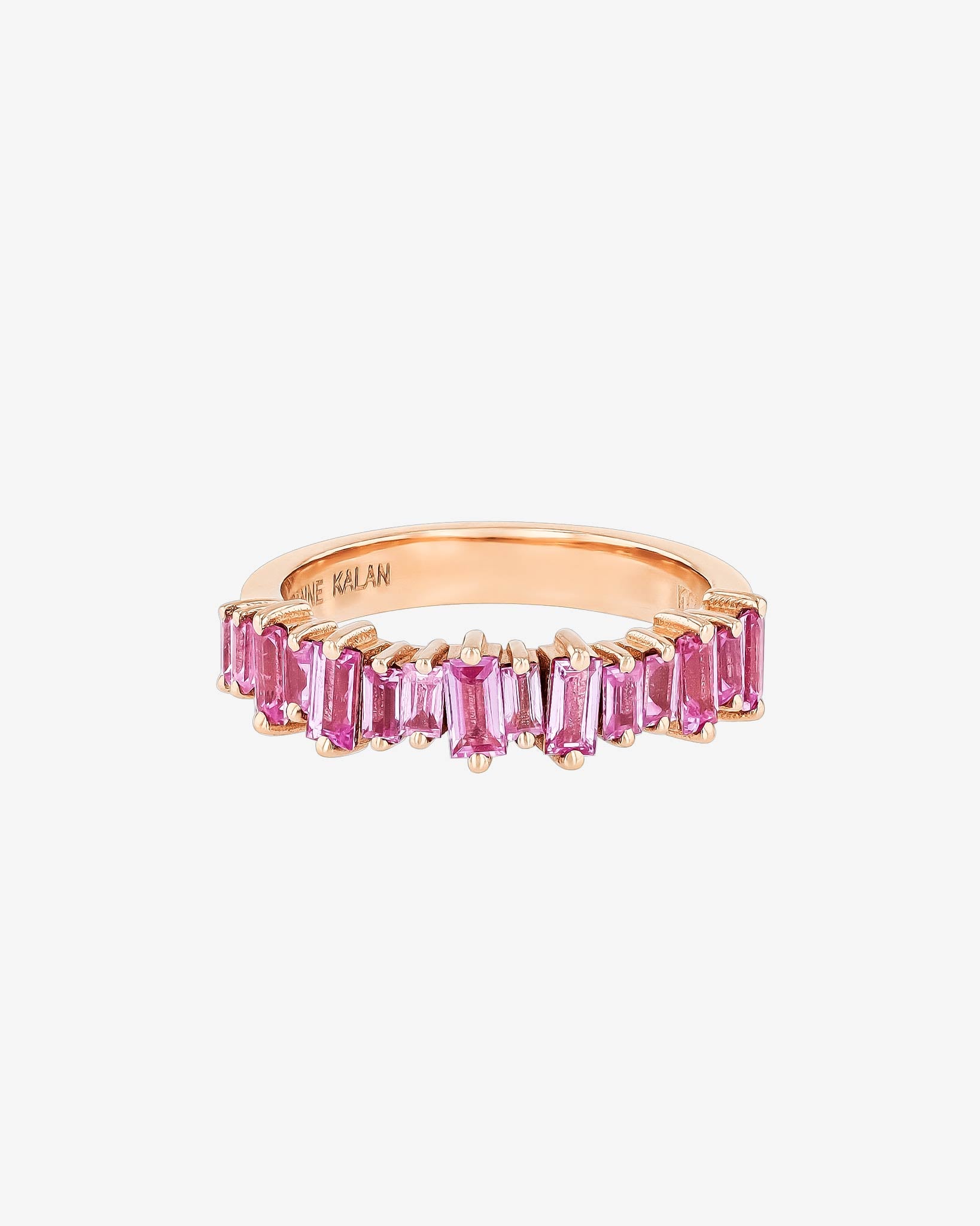 Suzanne Kalan Bold Pink Sapphire Half Band in 18k rose gold