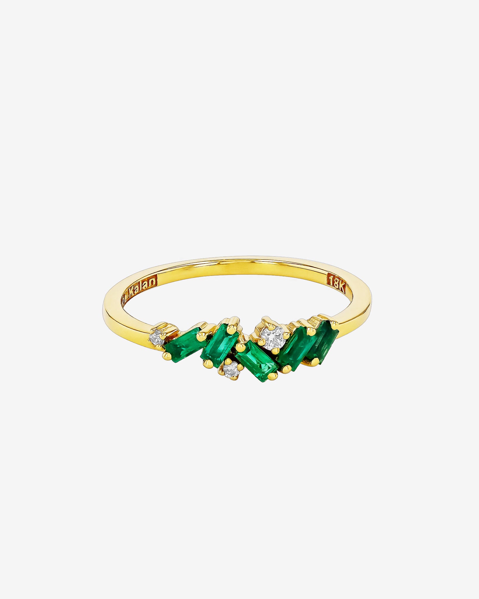 Suzanne Kalan Frenzy Emerald Ring in 18k yellow gold