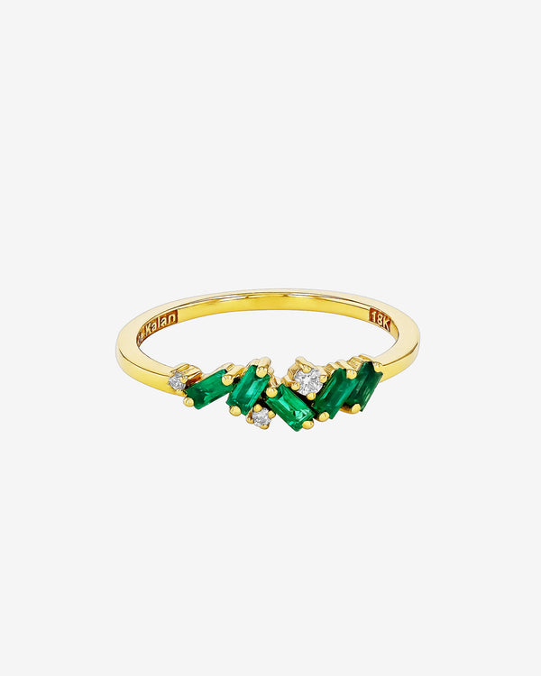 Suzanne Kalan Frenzy Emerald Ring in 18k yellow gold