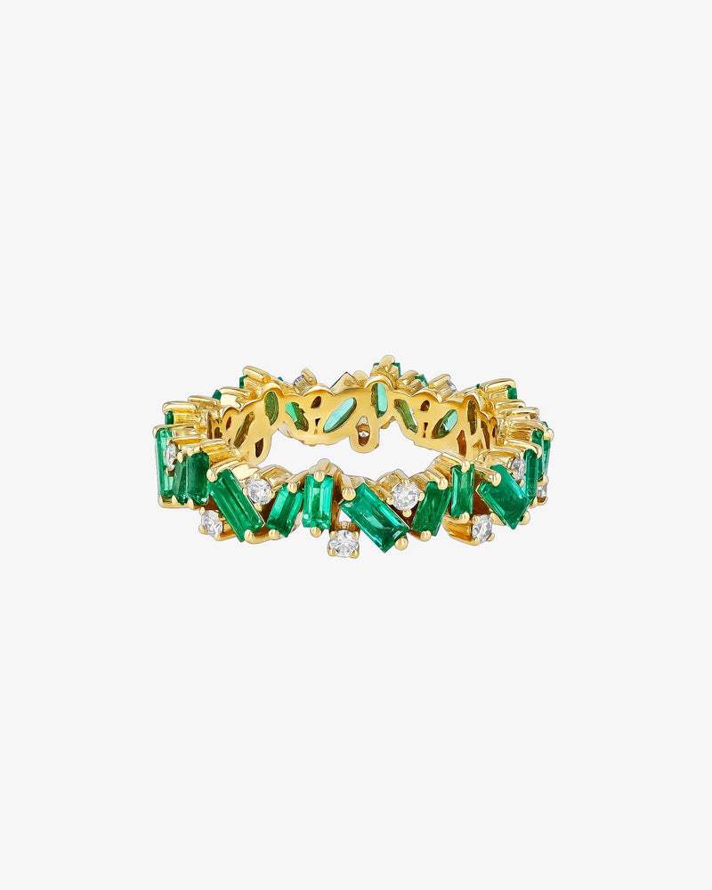 Suzanne Kalan Frenzy Emerald Eternity Band in 18k yellow gold