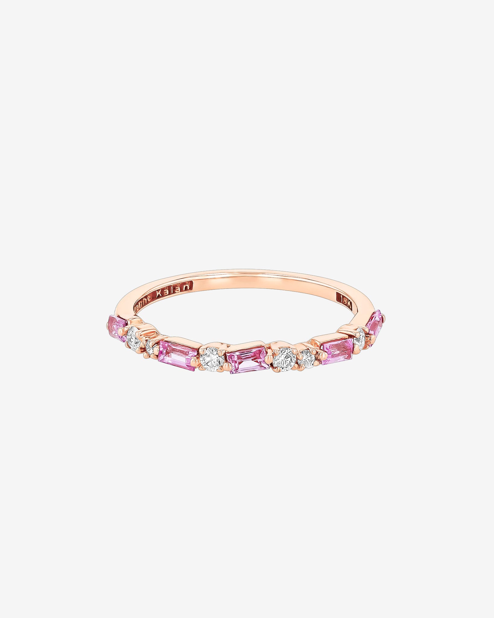 Suzanne Kalan Thin Mix Pink Sapphire Half Band in 18k rose gold