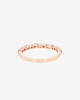 Suzanne Kalan Thin Mix Pink Sapphire Half Band in 18k rose gold