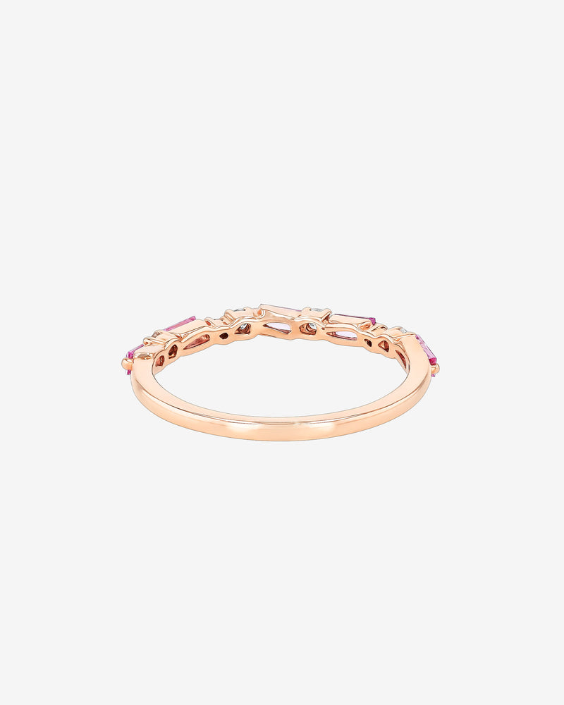 Suzanne Kalan Thin Mix Pink Sapphire Half Band in 18k rose gold