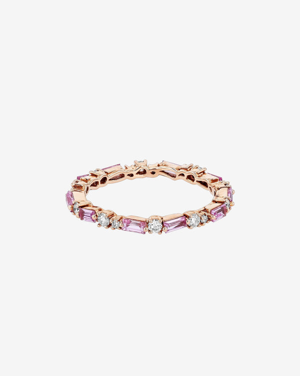 Suzanne Kalan Thin Mix Pink Sapphire Eternity Band in 18k rose gold