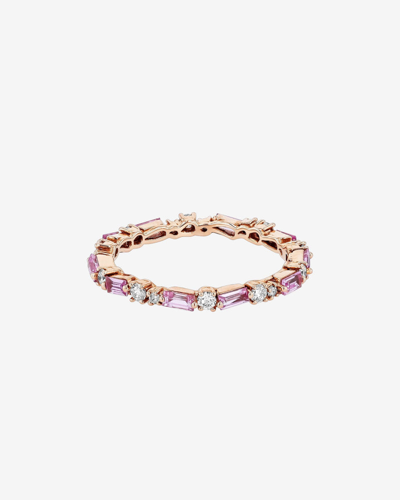 Suzanne Kalan Thin Mix Pink Sapphire Eternity Band in 18k rose gold