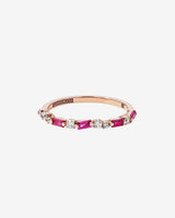 Suzanne Kalan Thin Mix Ruby Half Band in 18k rose gold