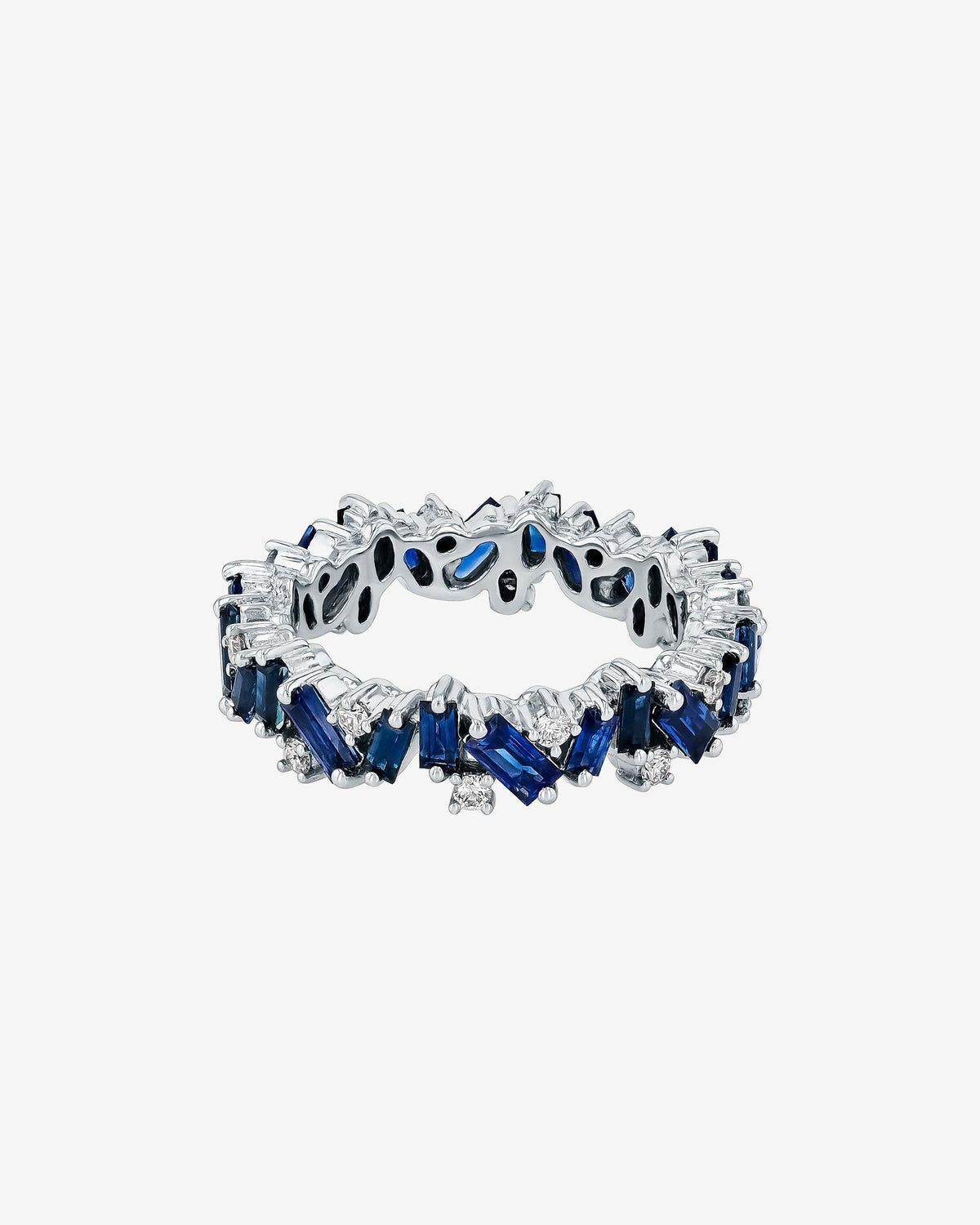 Suzanne Kalan Frenzy Dark Blue Sapphire Eternity Band in 18k white gold