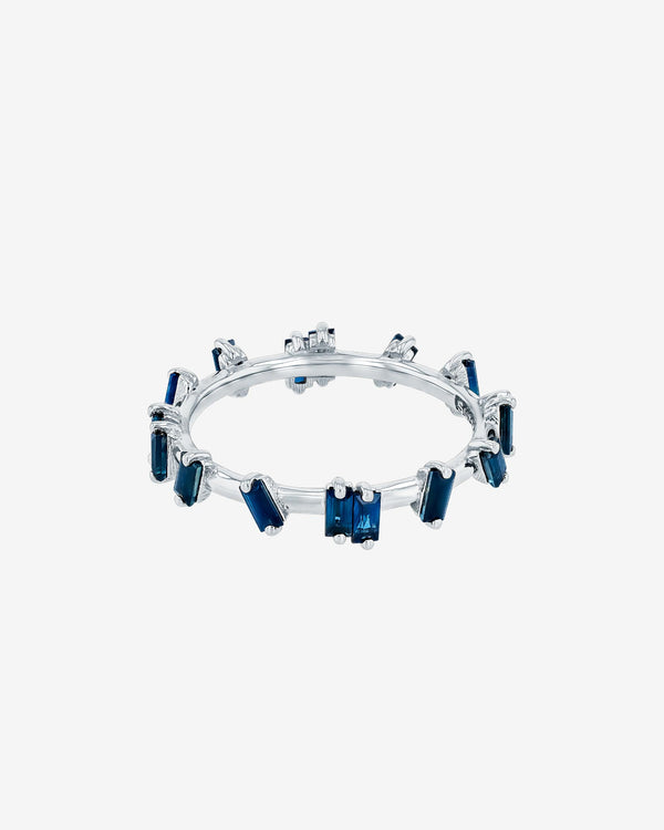 Suzanne Kalan Dark Blue Sapphire Barbwire Band in 18k white gold