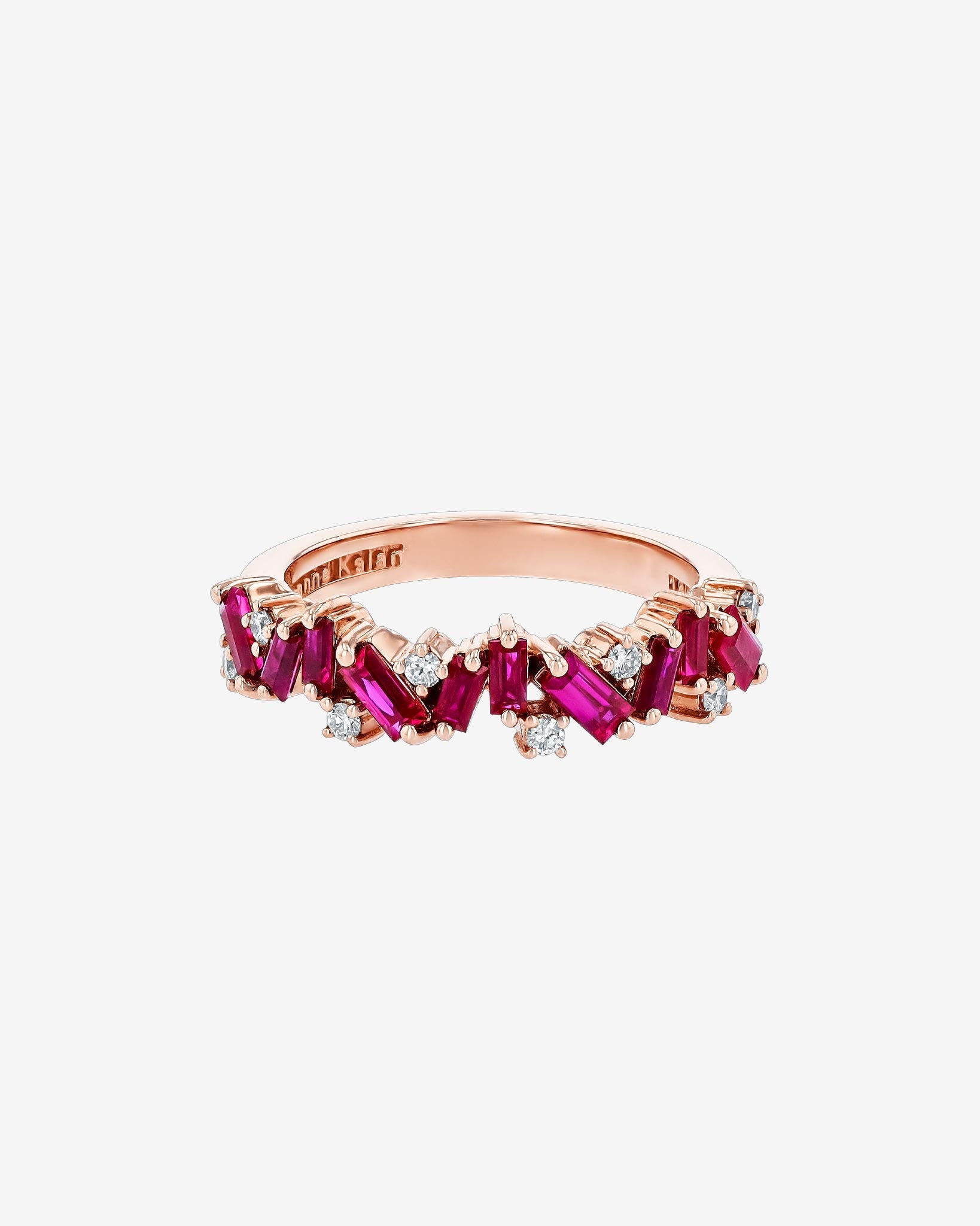 Suzanne Kalan Frenzy Ruby Half Band in 18k rose gold