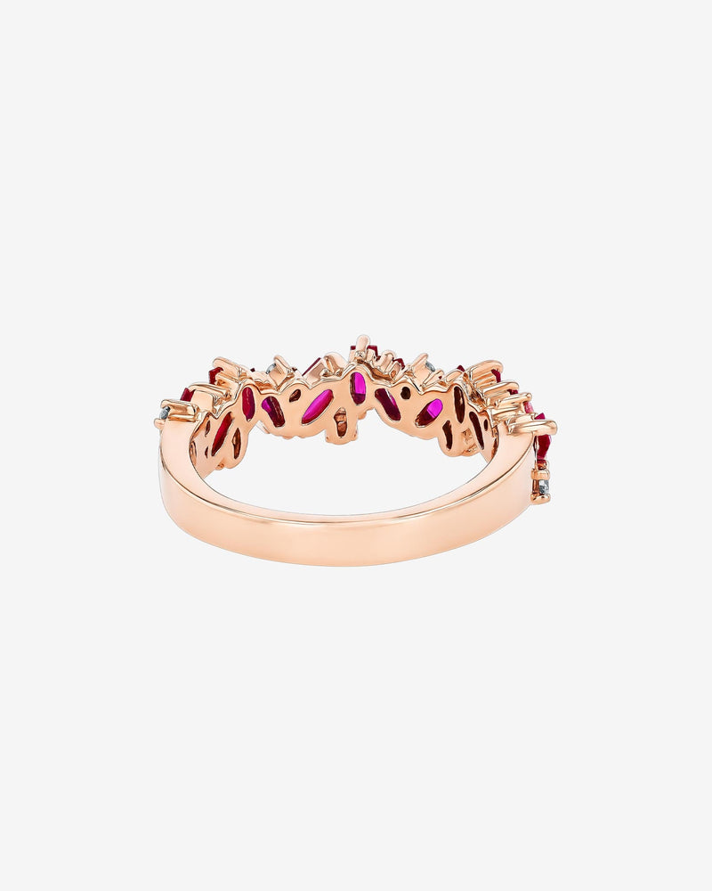 Suzanne Kalan Frenzy Ruby Half Band in 18k rose gold