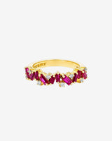 Suzanne Kalan Frenzy Ruby Half Band in 18k yellow gold