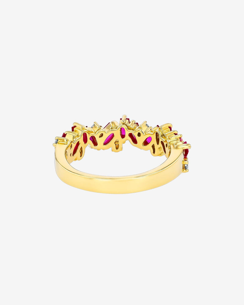Suzanne Kalan Frenzy Ruby Half Band in 18k yellow gold