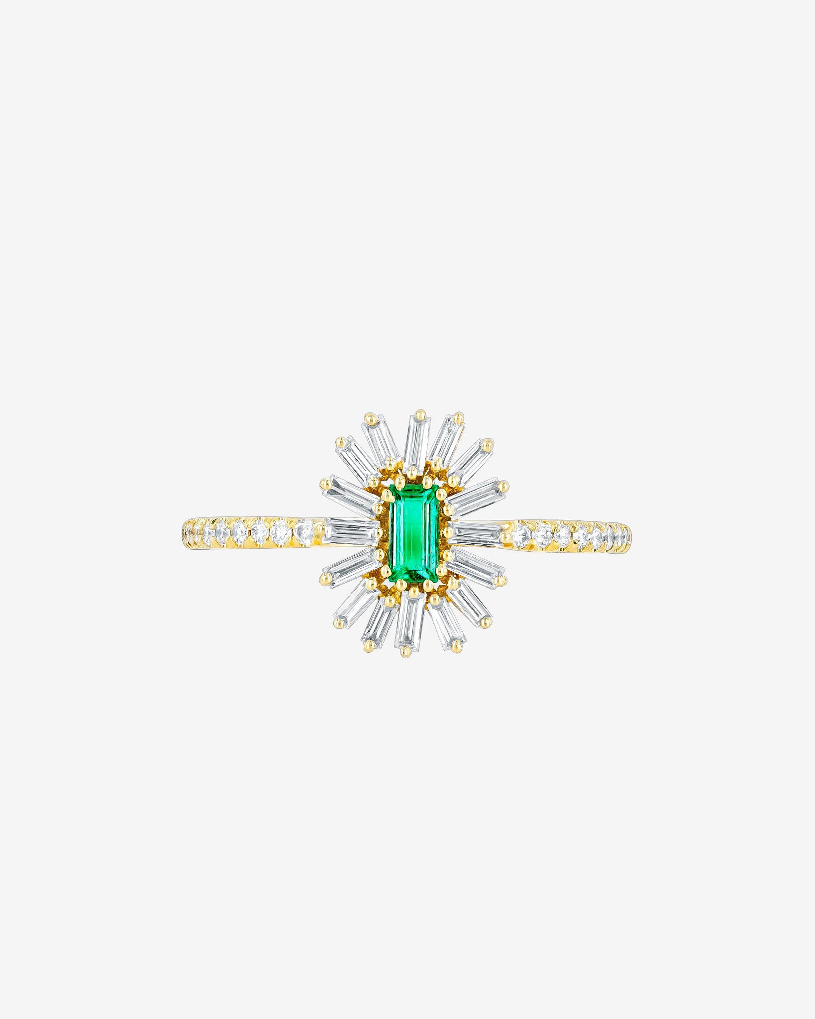 Suzanne Kalan Bold Emerald Spark Ring in 18k yellow gold