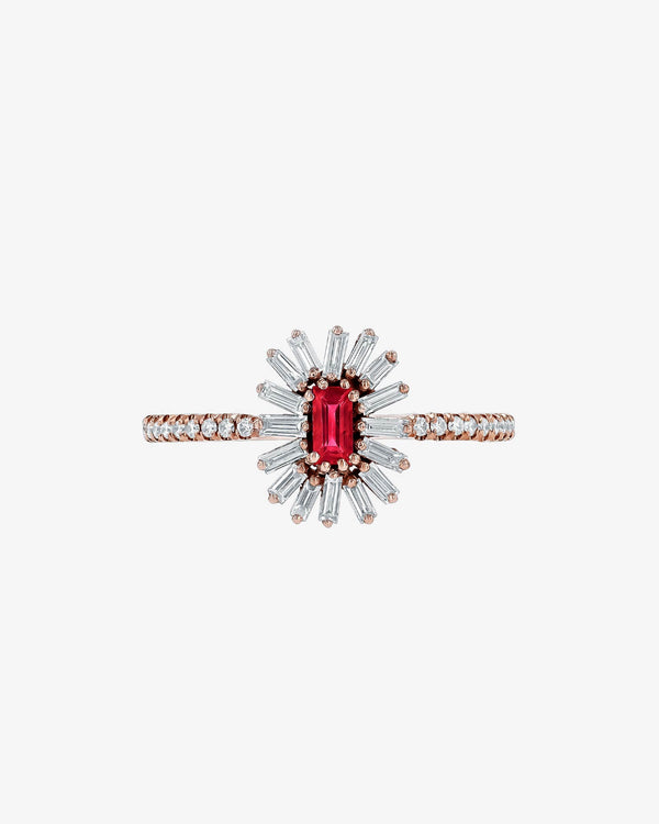 Suzanne Kalan Bold Ruby Spark Ring in 18k rose gold