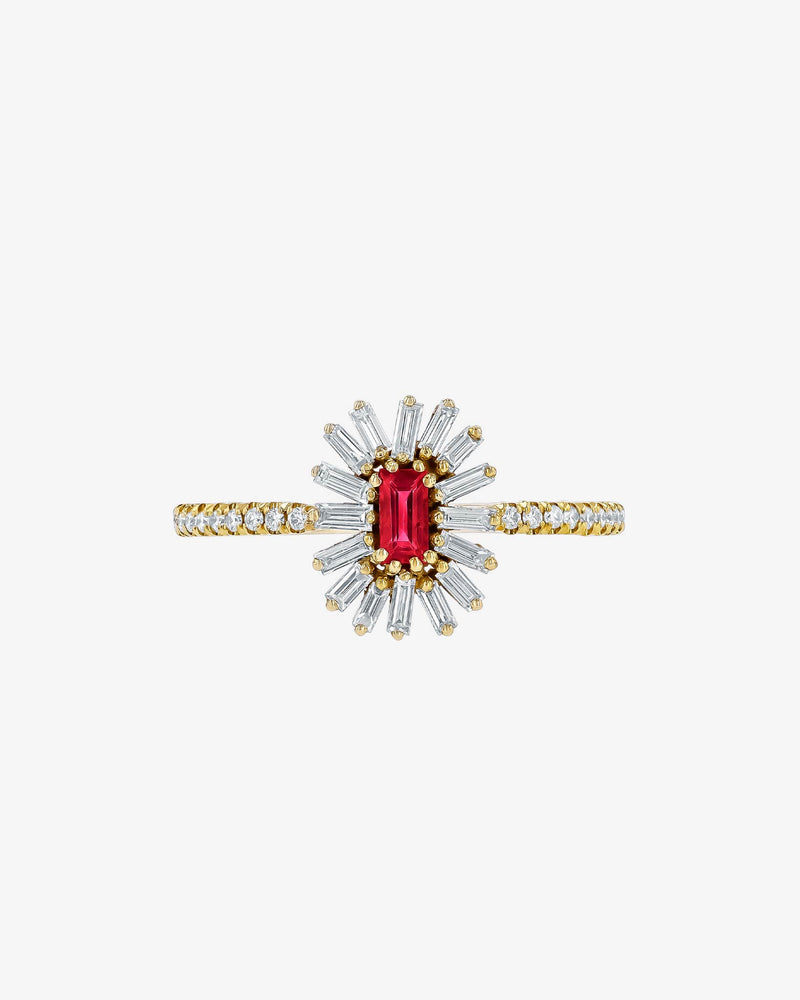 Suzanne Kalan Bold Ruby Spark Ring in 18k yellow gold