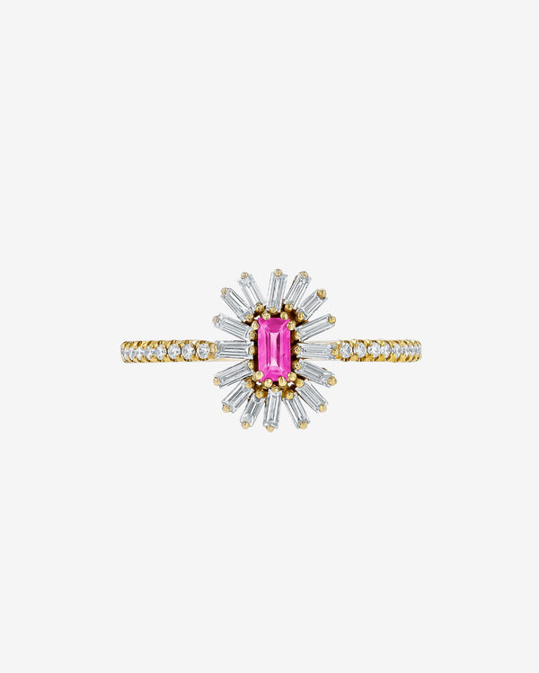 Suzanne Kalan Bold Pink Sapphire Spark Ring in 18k yellow gold