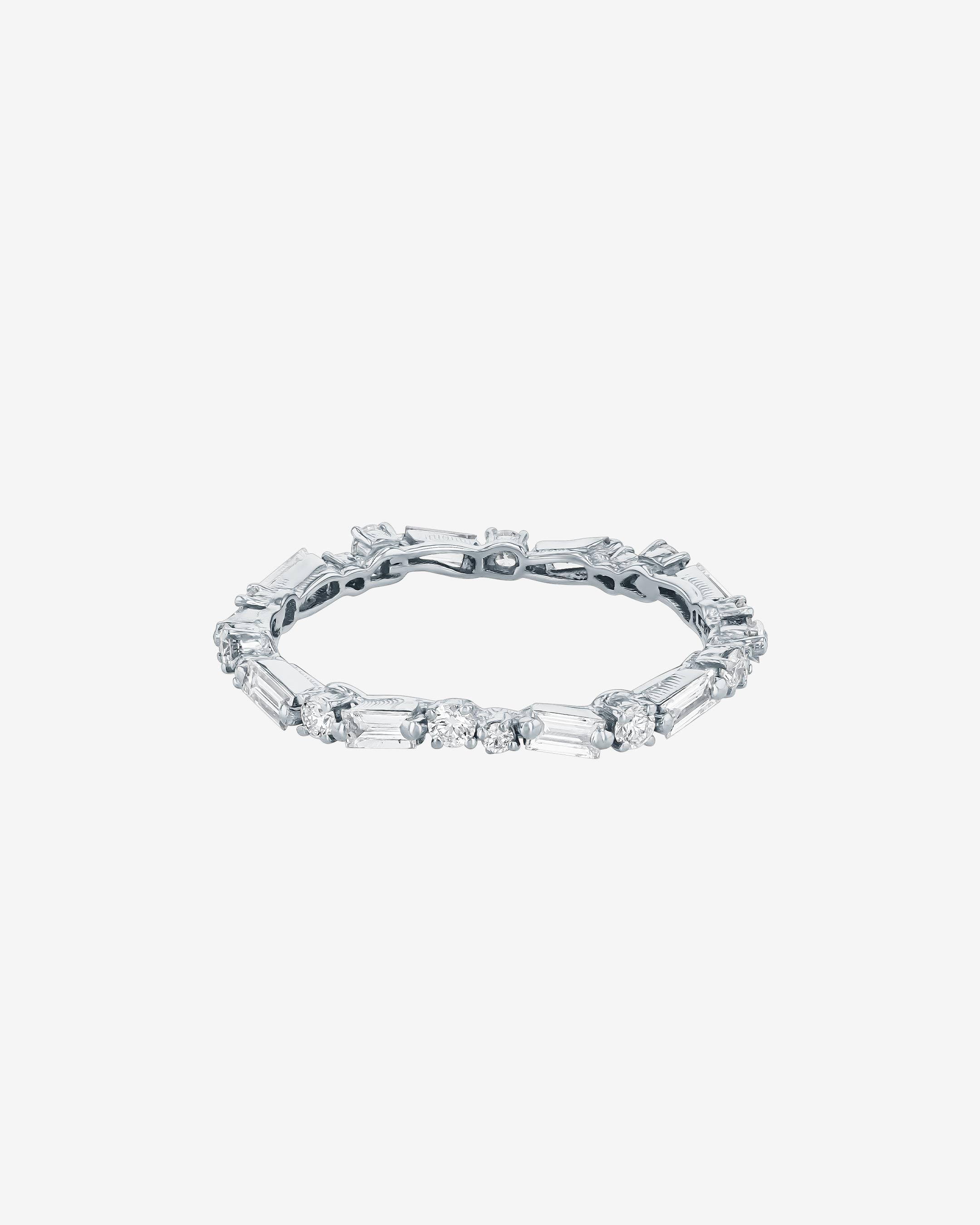 Suzanne Kalan Thin Mix Diamond Eternity Band in18k white gold