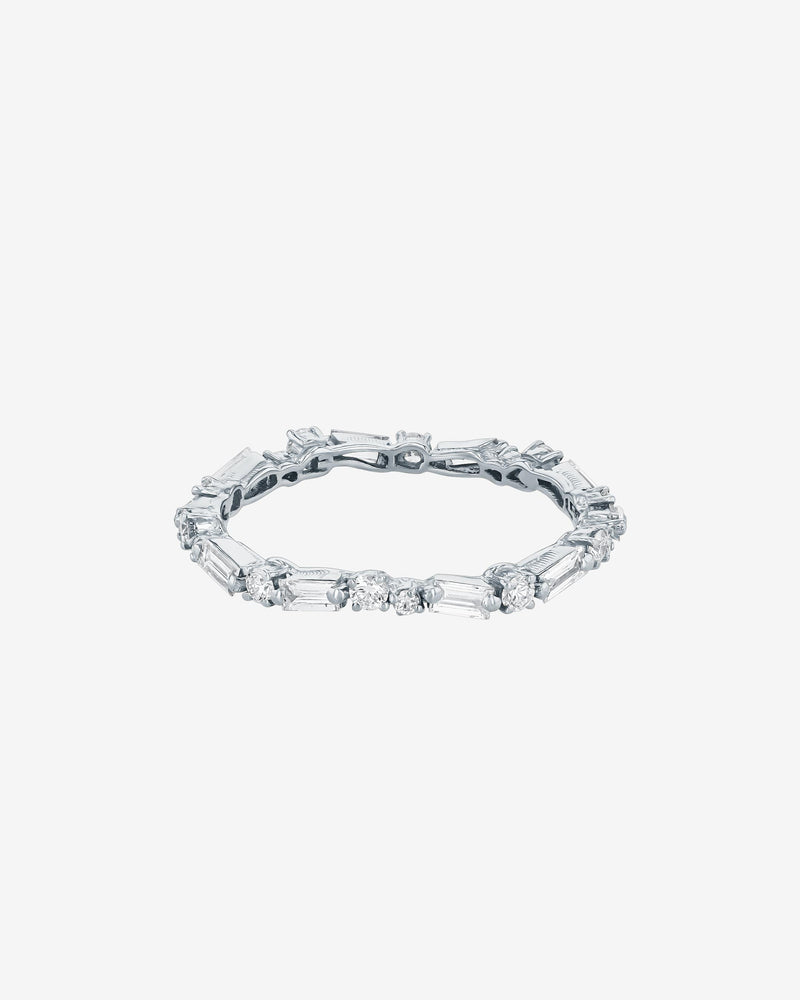 Suzanne Kalan Thin Mix Diamond Eternity Band in18k white gold