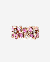 Suzanne Kalan Inlay Double Row Pink Sapphire Eternity Band in 18k rose gold