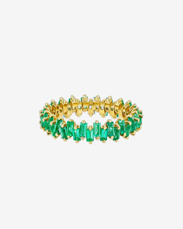 Suzanne Kalan Bold ZigZag Emerald Eternity Band in 18k yellow gold