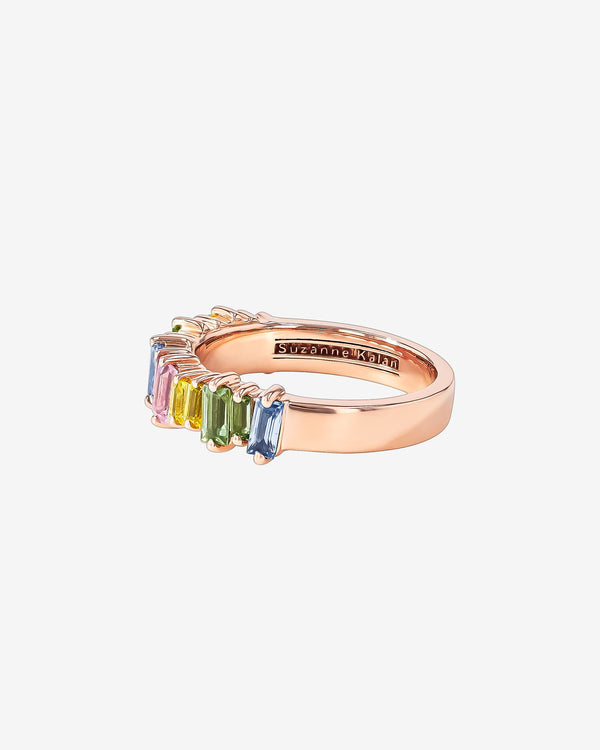 Suzanne Kalan Bold Pastel Sapphire Half Band in 18k rose gold