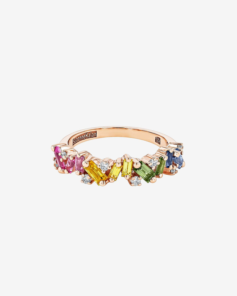 Suzanne Kalan Frenzy Pastel Sapphire Half Band in 18k rose gold