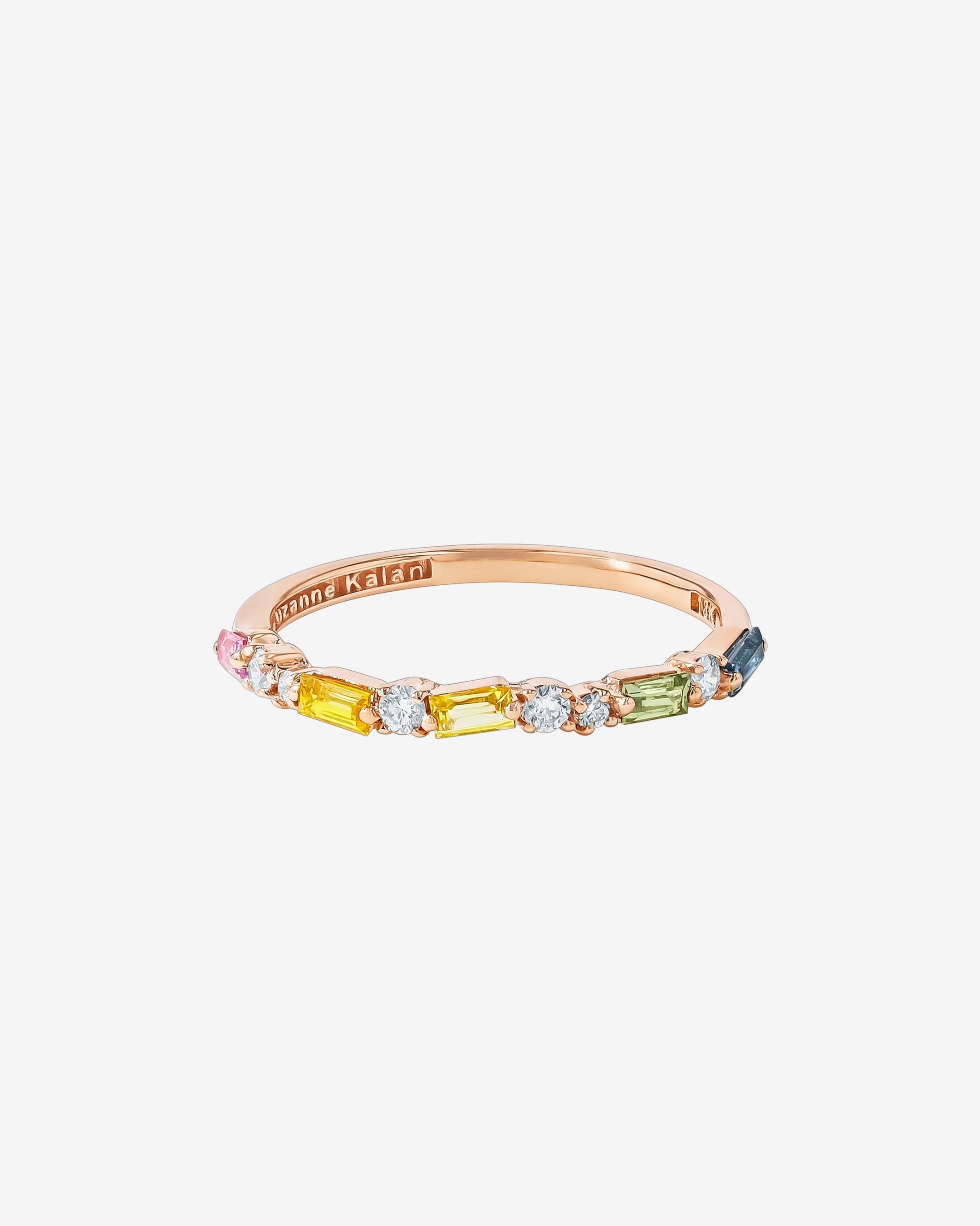 Suzanne Kalan Thin Mix Pastel Sapphire Half Band in 18k rose gold