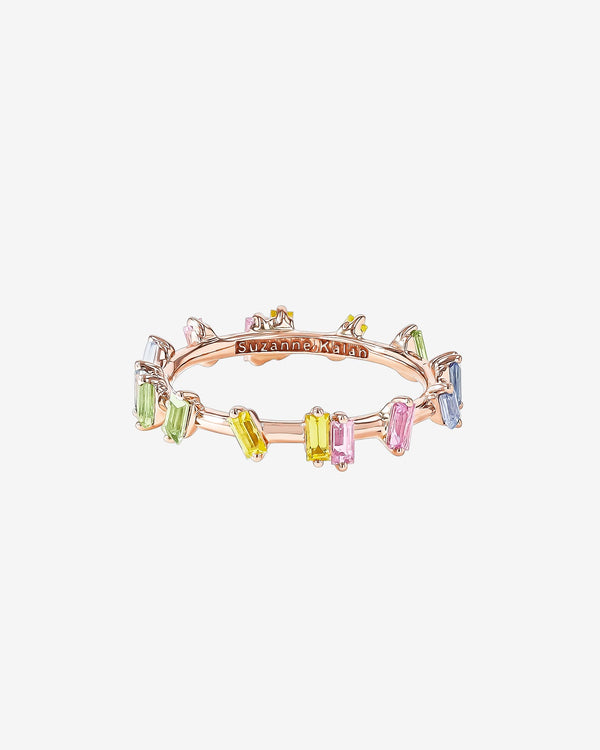 Suzanne Kalan Bold Pastel Sapphire Barbwire Band in 18k rose gold