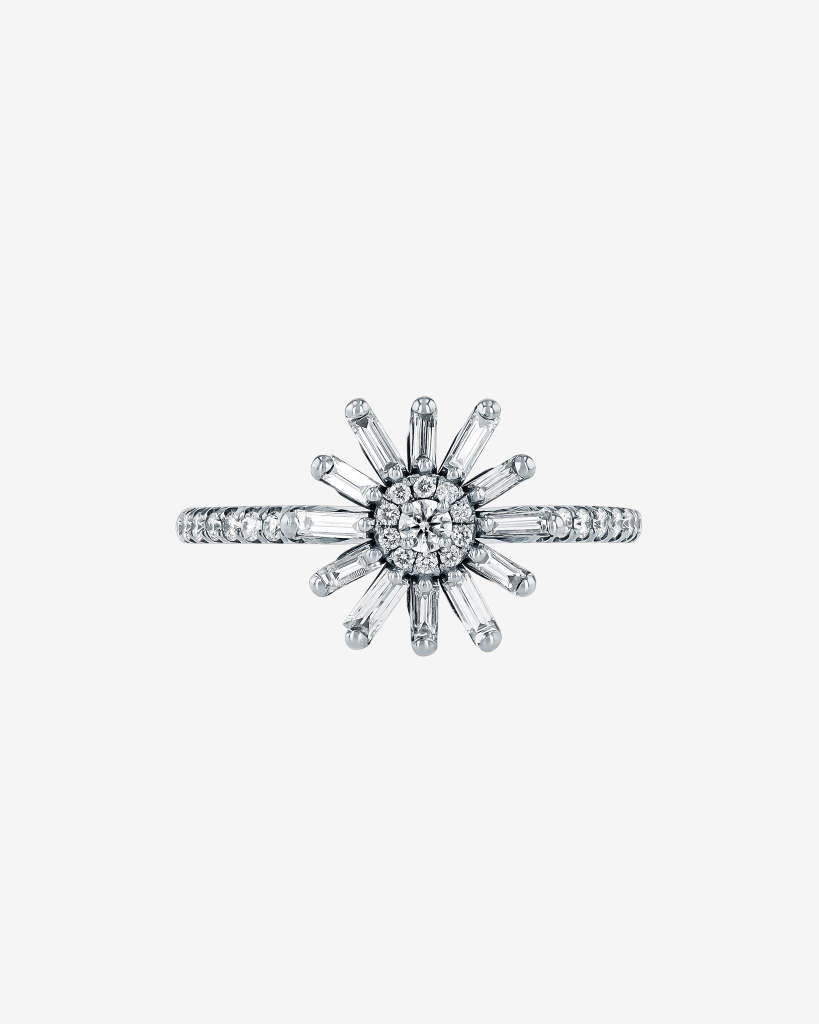 Suzanne Kalan Sabine White Diamond Flower Ring in 18k white gold