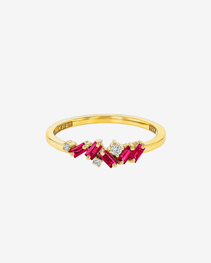 Suzanne Kalan Frenzy Ruby Ring in 18k yellow gold