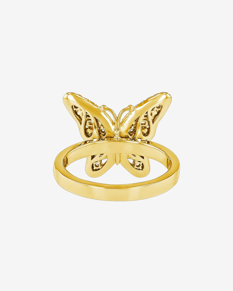 Suzanne Kalan Bold Diamond Small Butterfly Ring in 18k yellow gold