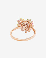 Suzanne Kalan Pastel Sapphire Small Curved Heart Ring in 18k rose gold