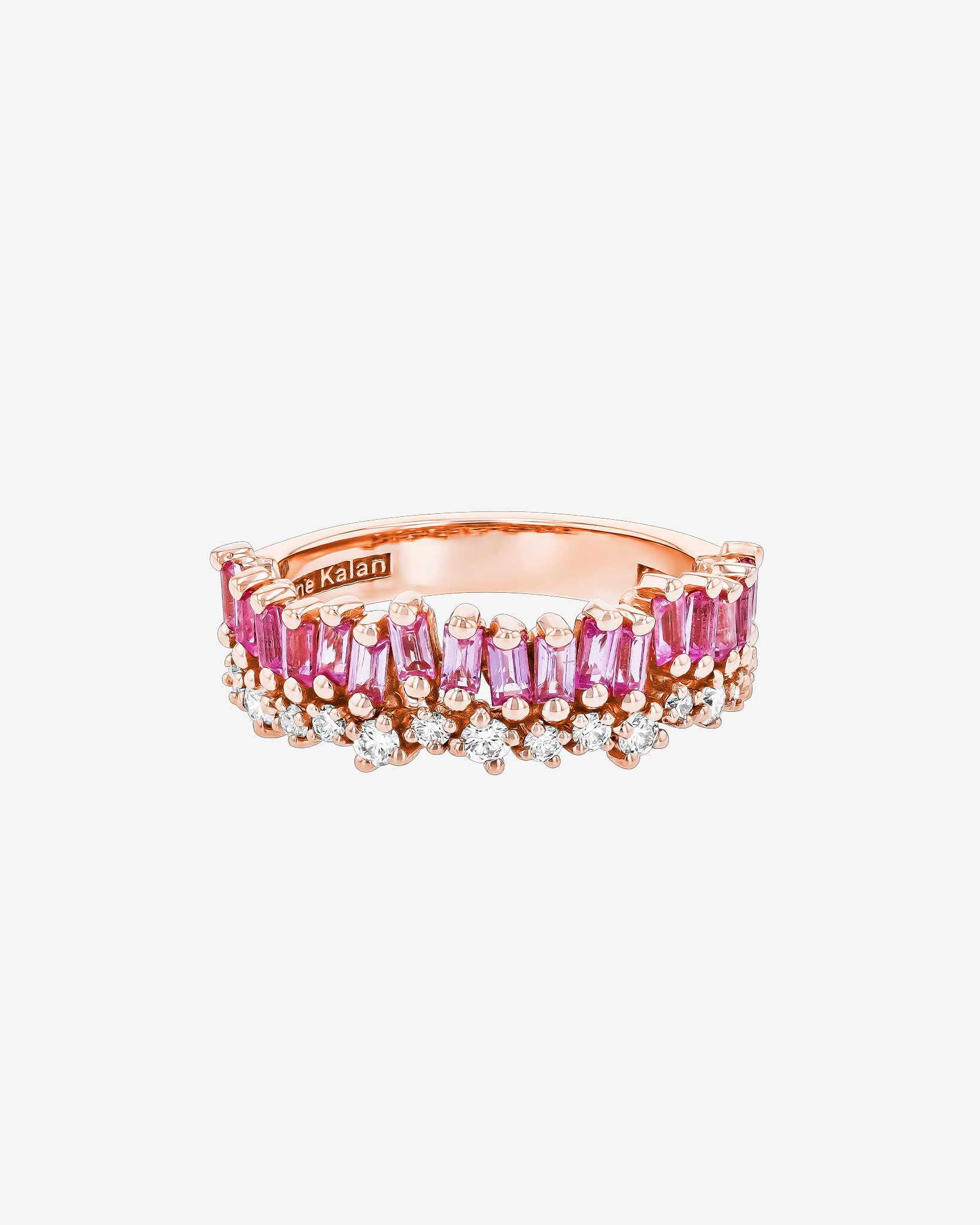 Suzanne Kalan Short Stack Pink Sapphire Half Band in rose gold