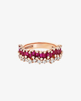 Suzanne Kalan Short Stack Ruby Half Band in 18k rose gold