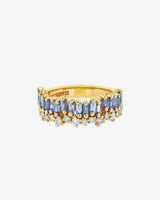 Suzanne Kalan Short Stack Light Blue Sapphire Half Band in 18k yellow gold