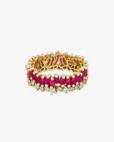 Suzanne Kalan Short Stack Ruby Eternity Band in 18k yellow gold