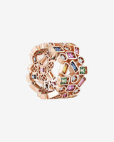 Suzanne Kalan Inlay Triple Row Pastel Sapphire Eternity Band in 18k rose gold
