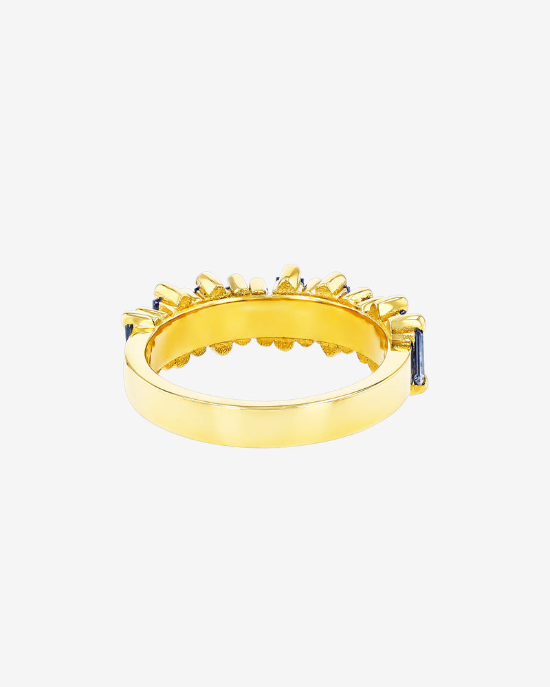 Suzanne Kalan Bold Light Blue Sapphire Half Band in 18k yellow gold