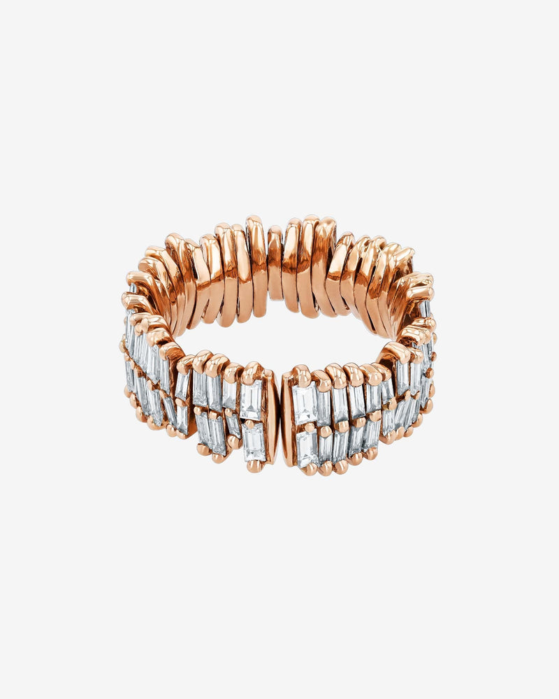 Suzanne Kalan Classic Diamond Double Row Full Baguette Eternity Band in 18k rose gold
