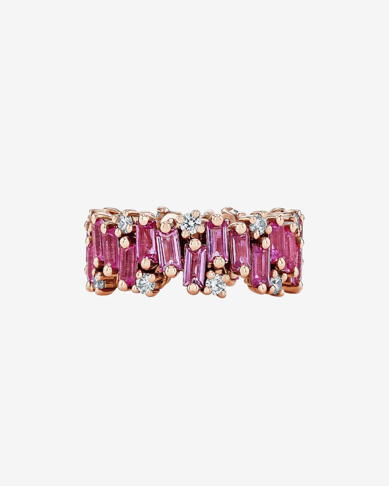 Suzanne Kalan Shimmer Audrey Pink Sapphire Eternity Band in 18k rose gold
