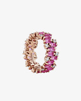 Suzanne Kalan Shimmer Audrey Pink Sapphire Eternity Band in 18k rose gold