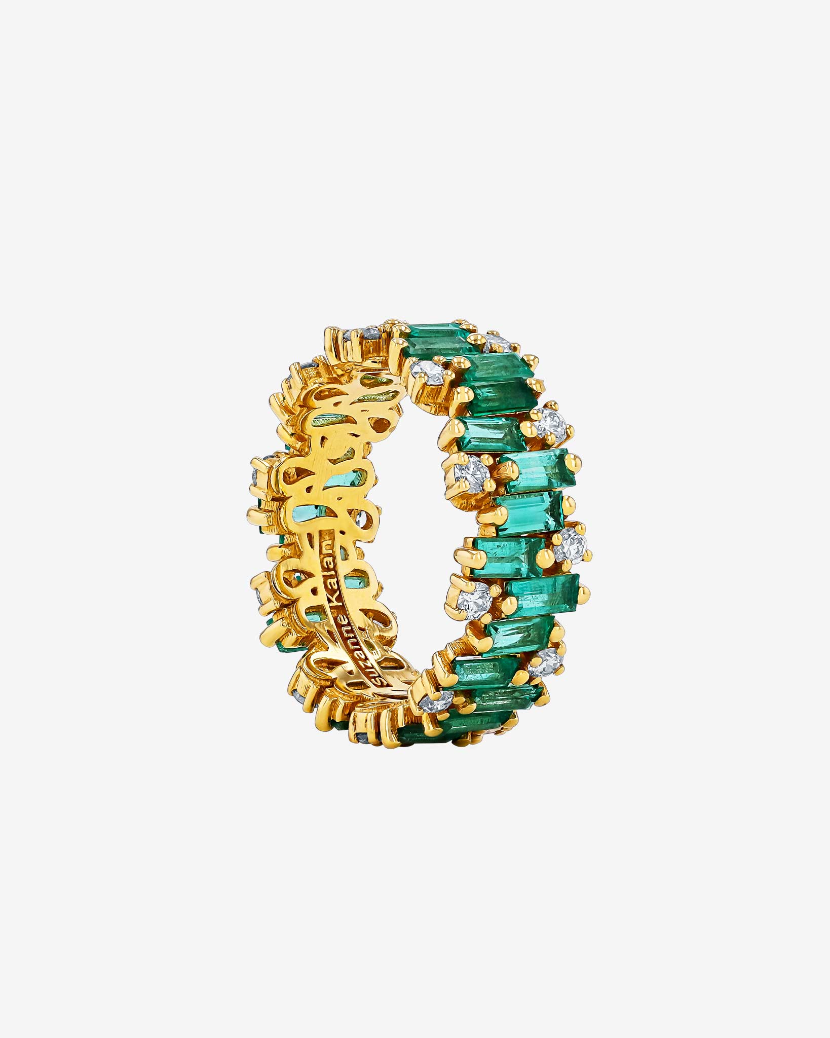 Suzanne Kalan Shimmer Audrey Emerald Eternity Band in 18k yellow gold