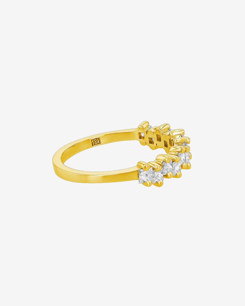 Suzanne Kalan Princess Midi Diamond Half Band in 18k yellow gold